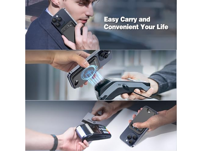 Magnetische portemonnee voor telefoon Verstelbare leren kaarthouder en standaard