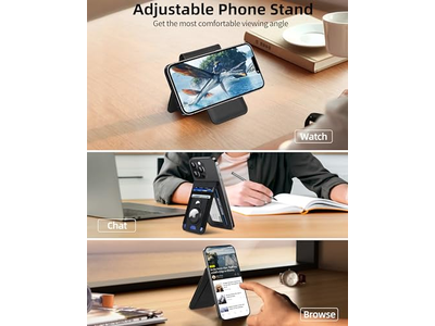 Magnetische portemonneestandaard met Airtag-houder ID-venster 4 kaartsleuven RFI