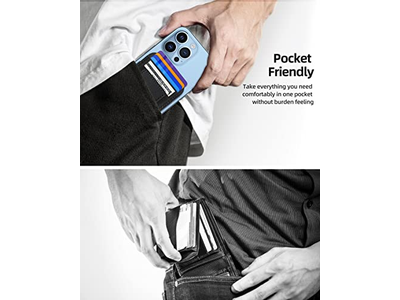 Magnetische portemonnee met 2 kaartsleuven voor iPhone Vegan leer zwart