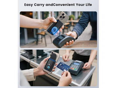 Magnetische portemonnee met verstelbare 360 graden ring en RFID-blokkeerklep