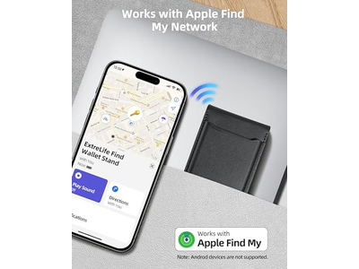 Magnetische portemonnee met verstelbare standaard 3 kaartsleuven Veganistisch leer Zw