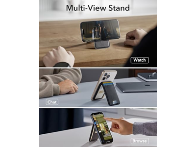 Magnetische portemonnee met verstelbare standaard voor iPhone 5 kaarthouder zwart