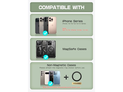 Magnetische portemonnee met standaard voor 6 kaarten RFID-blokkeerbare telefoonstandaard