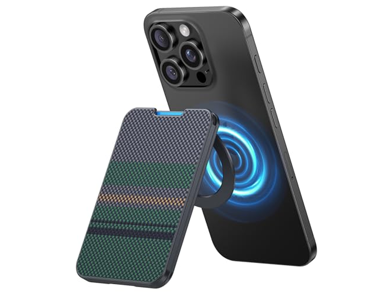 Magnetische portemonnee met standaard Minimalistische kaarthouder voor iPhone RFID Zw