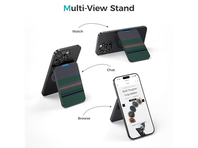 Magnetische portemonnee met standaard Minimalistische kaarthouder voor iPhone RFID Zw