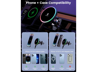 Magsafe autohouder oplader 15W draadloze autolader