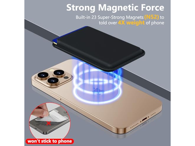 MagSafe Wallet 3-kaarthouder RFID-blokkeerbare slanke magnetische portemonnee - B