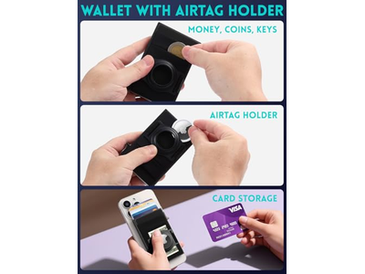 MagSafe Portemonnee met AirTag-houder Slanke creditcardhouder met elastiek