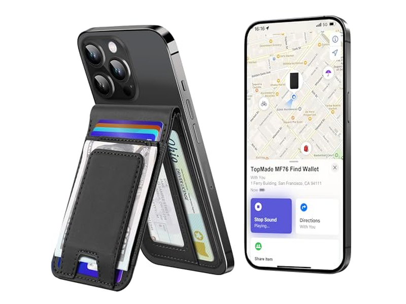 MagSafe Portemonnee met Geldclip Werkt met Find My 8 Kaarthouder Zwart