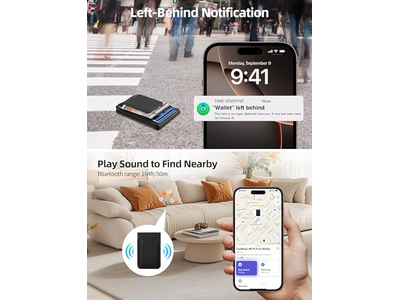 MagSafe Portemonnee met Geldclip Werkt met Find My 8 Kaarthouder Zwart