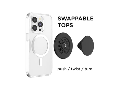 Telefoongreep voor MagSafe met standaard en magnetische standaard - Zwart