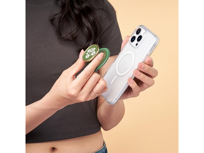 Telefoongreep met standaard Magnetische standaard Verwisselbare bovenkant Groene bloem
