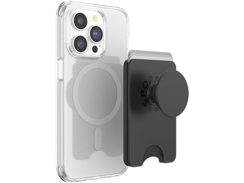 Telefoonportemonnee met uitbreidbare handgreep en MagSafe-adapterring - Zwart