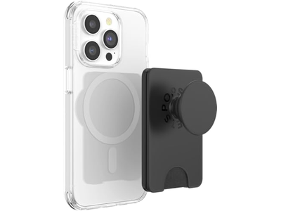 Telefoonportemonnee met uitbreidbare handgreep en MagSafe-adapterring - Zwart