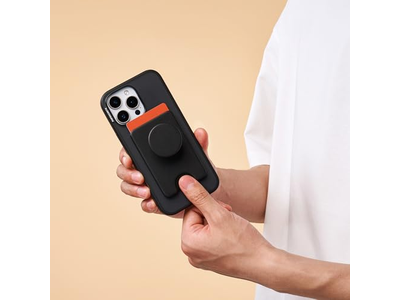 Telefoonportemonnee met uitbreidbare handgreep en MagSafe-adapterring - Zwart