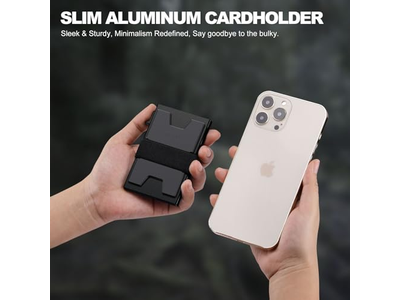 Slanke aluminium kaarthouder portemonnee RFID-blokkering biedt plaats aan 12plus kaarten Plus