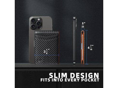 Slanke portemonnee voor heren met 12 kaartsleuven, ID-venster en geldclip