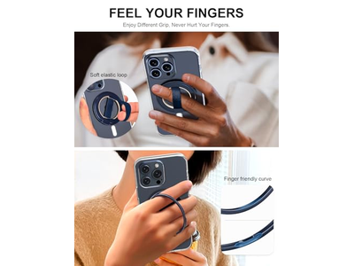 Ultra-telefoongreepstandaard met vervangbare elastische vingerlus en magneet