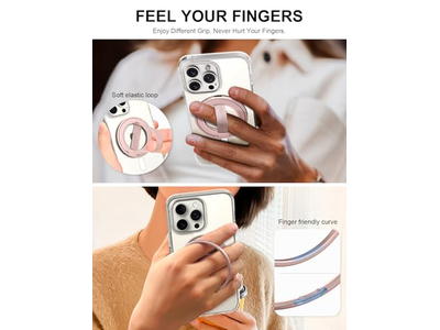 Ultra-telefoongreepstandaard met vervangbare elastische lus en magnetische houder