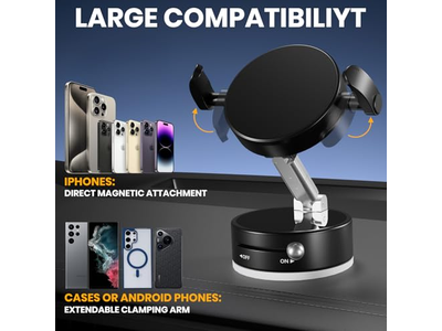 Vacuüm magnetische telefoonhouder met klem
