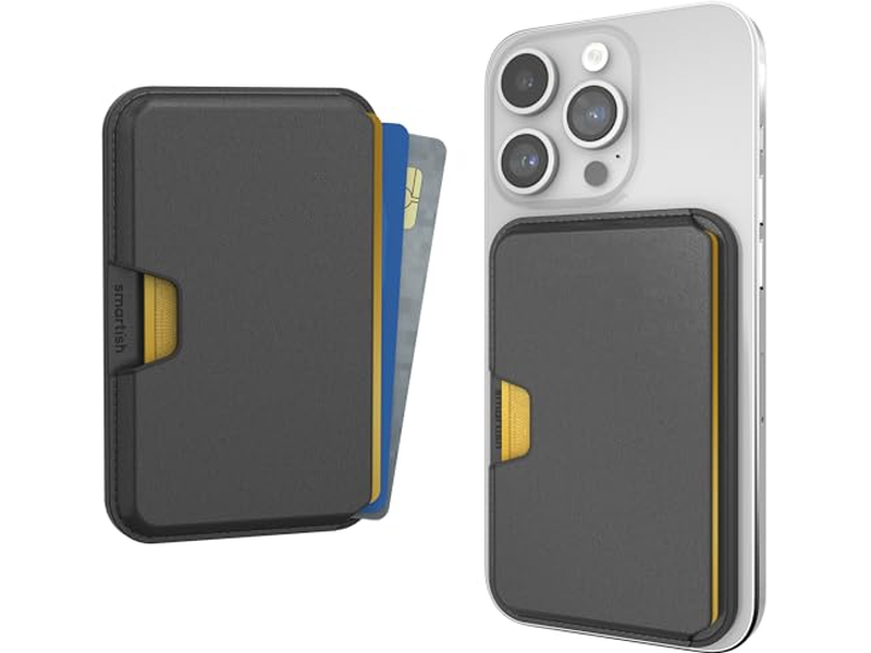 Veganistisch lederen slanke afneembare magnetische kaarthouder voor MagSafe-telefoons