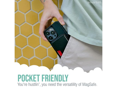 Veganistisch lederen slanke afneembare magnetische kaarthouder voor MagSafe-telefoons