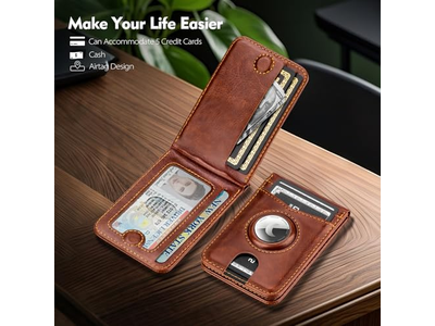 Portemonneestandaard met Airtag-houder RFID-blokkeerkaarthouder 5 kaarten Slo