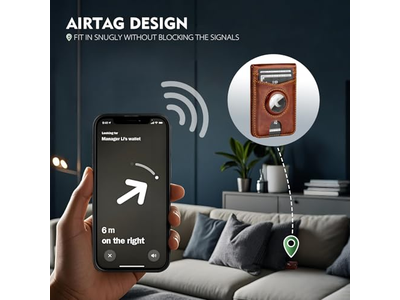 Portemonneestandaard met Airtag-houder RFID-blokkeerkaarthouder 5 kaarten Slo